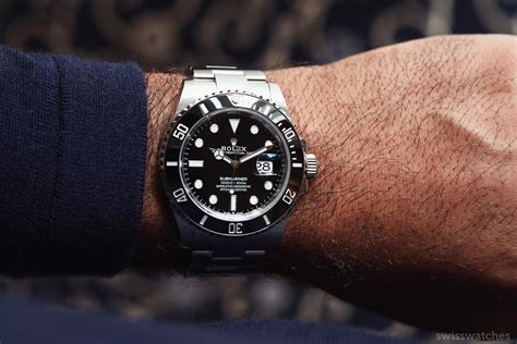 rolex submariner on large wrist|rolex submariner 41mm thickness.